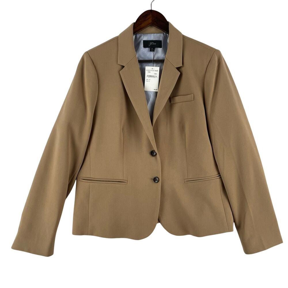 NWT J.Crew Womens Deadstock (2018) Schoolboy Blazer SZ XL Camel Lined Two Button